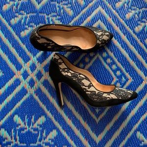 H&M Lace and Black Suede Sexy Pumps